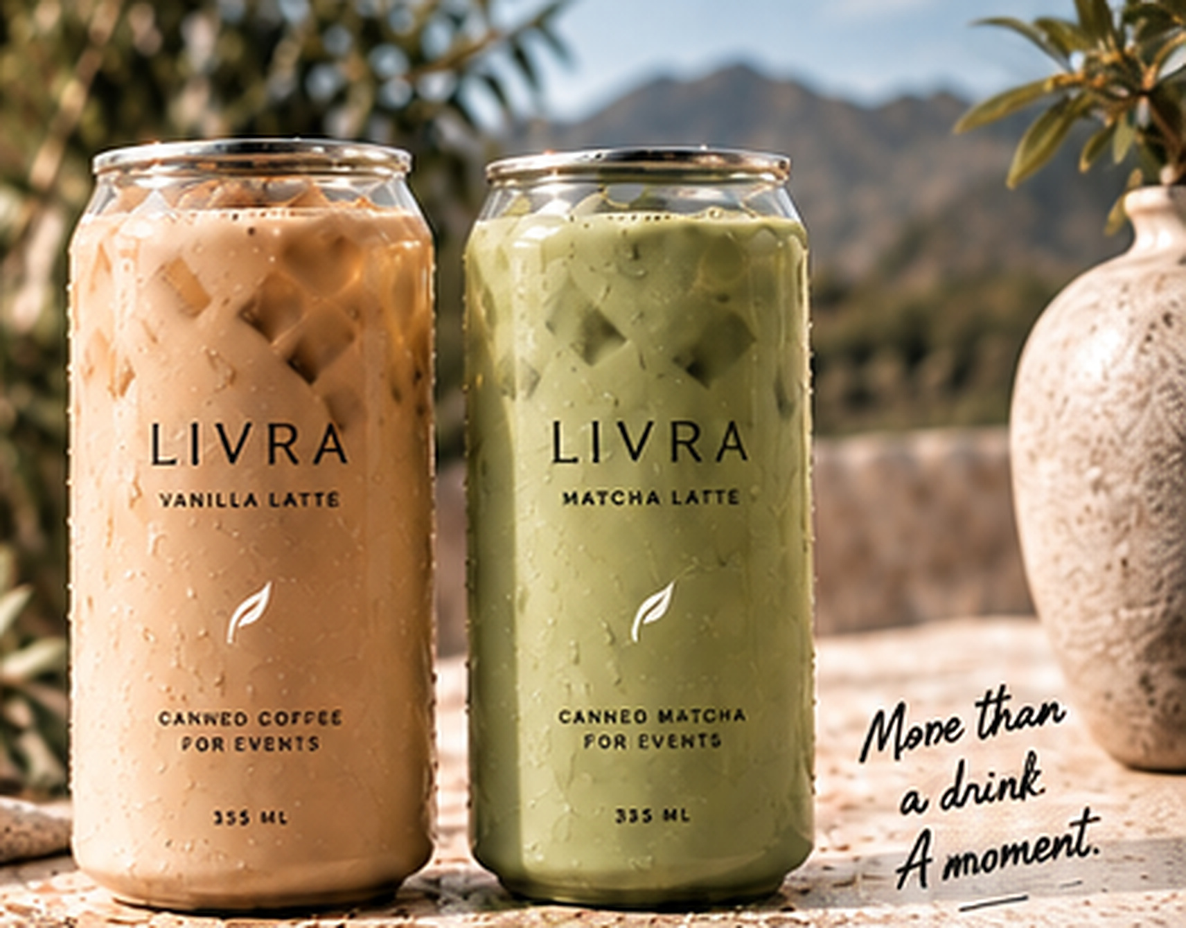 LIVRA coffee and matcha cans